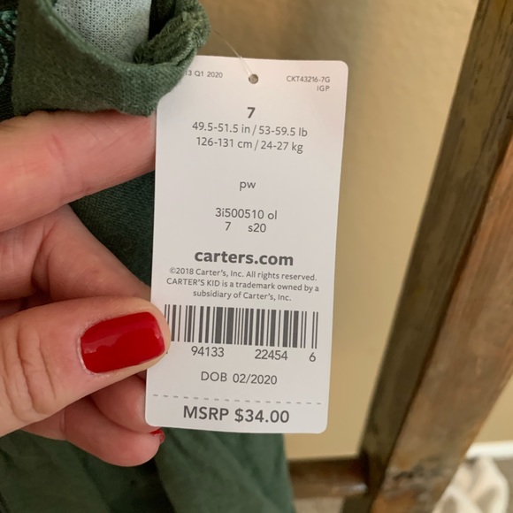 NWT Carters Dress Sz 7 - Picture 3 of 4